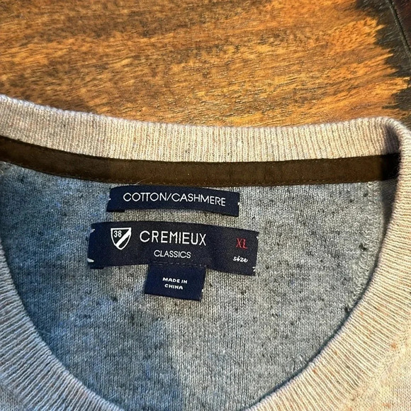 Cremieux cotton/cashmere Henley style sweater size XL - Picture 2 of 8